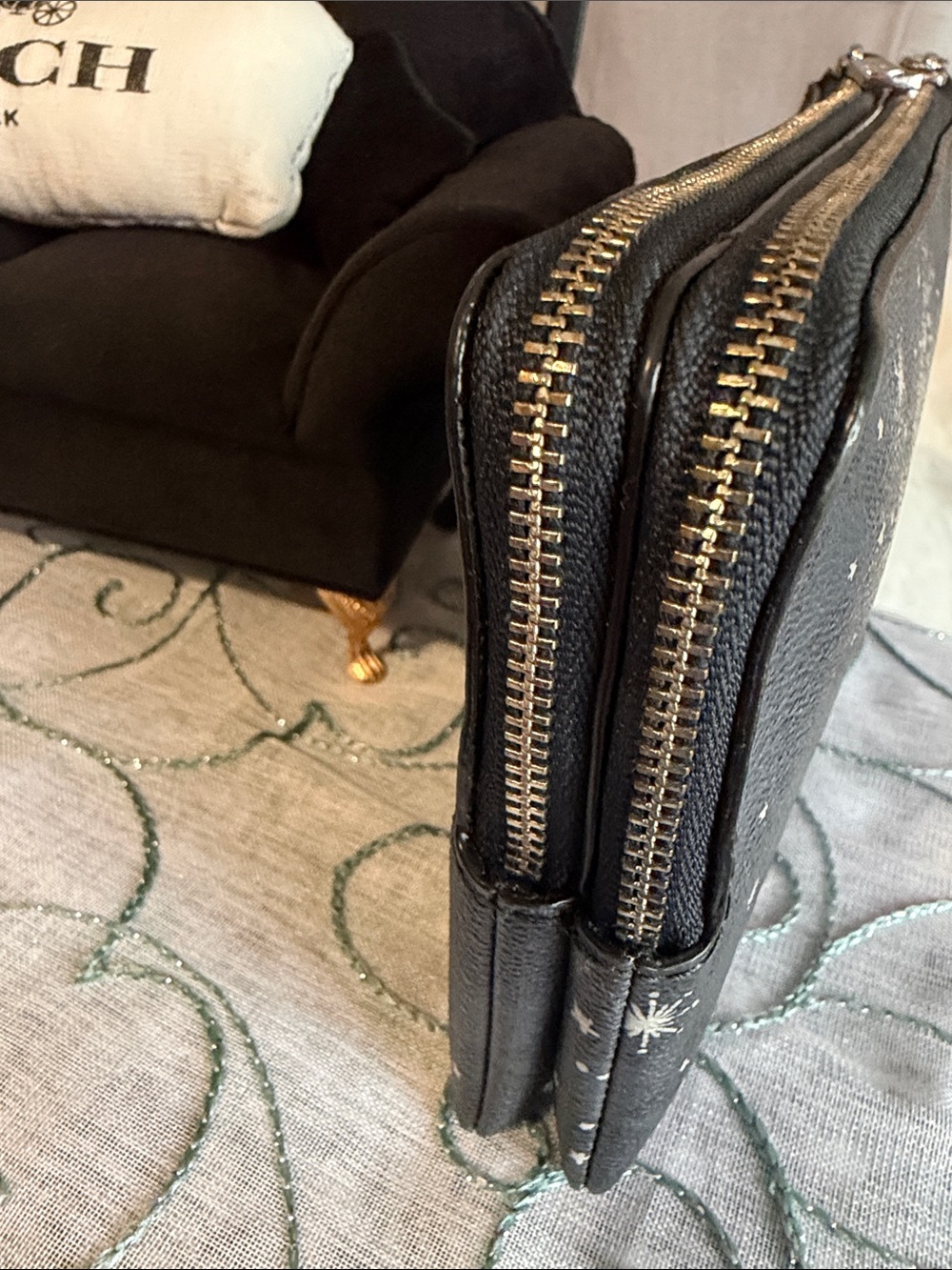 Coach Snowflake Double Zip Clutch/Wristlet - Picture 6 of 11